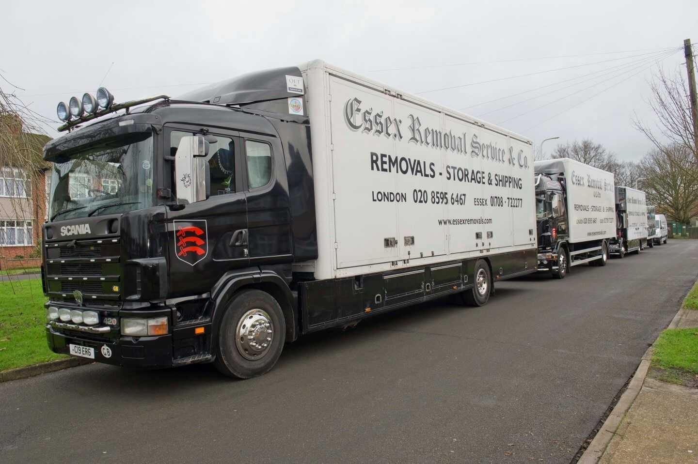 Essex Removal Services parked in residential street