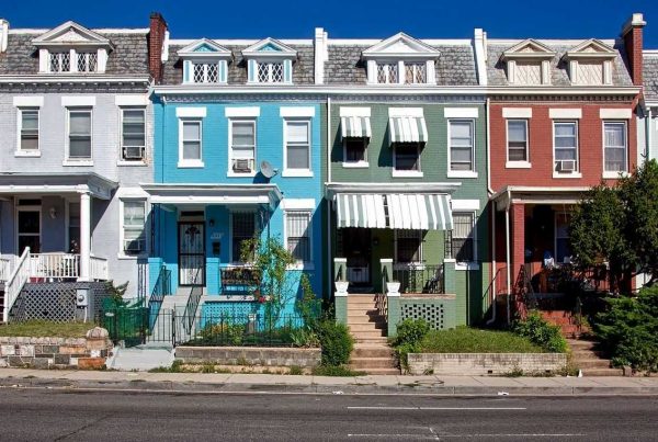 Row of colourful houses